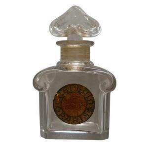 Guerlain Baccarat French Crystal 5” Empty Perfume Bottle Frozen Stopper